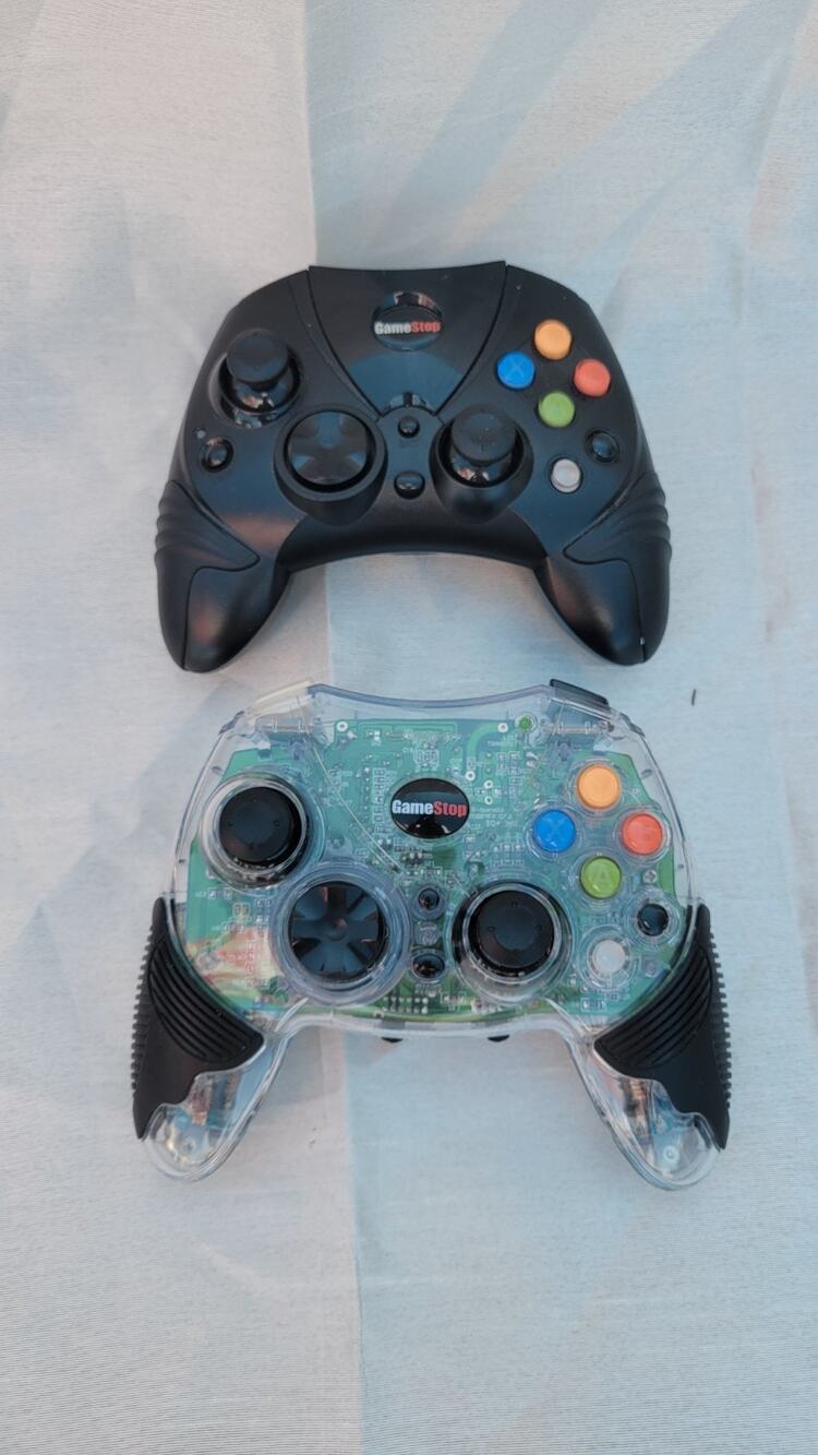 GameStop Original Xbox Wireless Controller Lot of 2 Black Clear Untested AS-IS